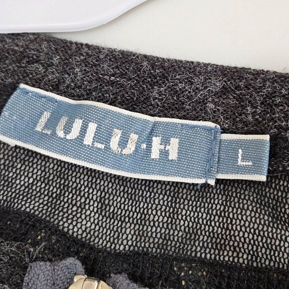 Lulu-H Patchwork Knit Cardigan Zip Front Animal Print Sz. Large Mob Wife - Picture 7 of 10